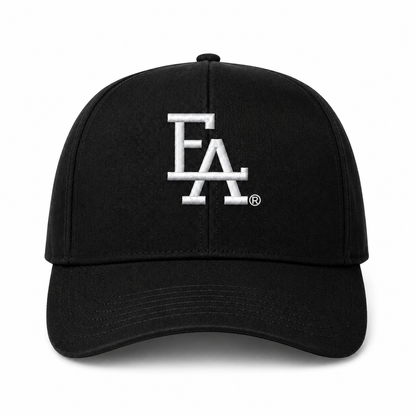 Black baseball cap featuring a bold black embroidered “FLA” logo on the front, clean structured crown, and classic curved brim for a minimalist streetwear look.