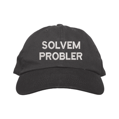 Black cap with 'SOLVEM PROBLER' text on a white background